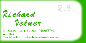 richard velner business card
